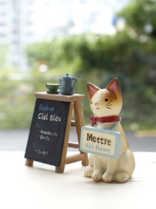 카페 고양이 칠판 미니어쳐 장식인형 세트