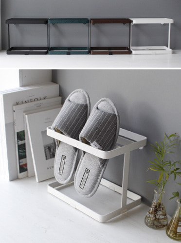 심플철제 벽걸이 실내화꽂이 신발정리함 (화이트, 블랙, 청록, 브라운)