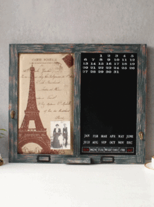 에펠탑액자&amp;만년달력 칠판 -블루, 화이트