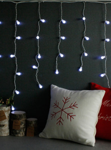 크리스마스 LED 앵두 커튼 전구 95P, 150P (백색)