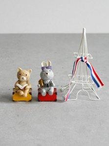 애니멀 프랑스 여행 에펠탑 장식 인형 5종 세트