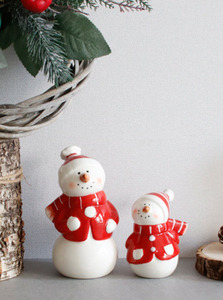 크리스마스 빨간색 포인트 눈사람인형 장식 - 2 size