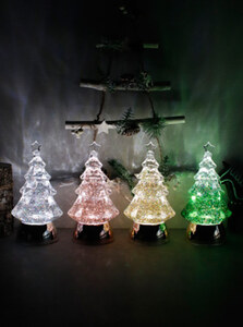 크리스마스 장식 투명 트리 워터볼 오르골 - 4color